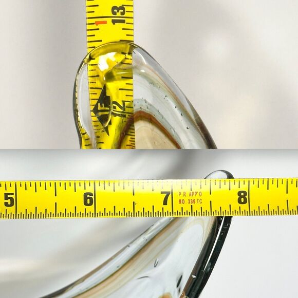 Sooner Art Glass Vase Hand Blown Vintage Marble Brow Mid-Century Modern - Picture 8 of 9